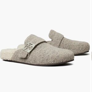 Tory Burch Mellow Shearling Lined Mule in Fog Gray 9